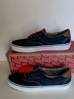 Vans Authentic Era 59 Navy Canvas Low-Top Sneakers with Brown Accents